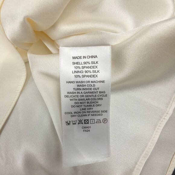 NEW Quince Washable Stretch Silk V-Neck Cami Ivory Basic Quiet Luxury Old Money - Picture 6 of 6